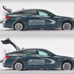 Тест драйв BMW 5 GT в снежных сугробах